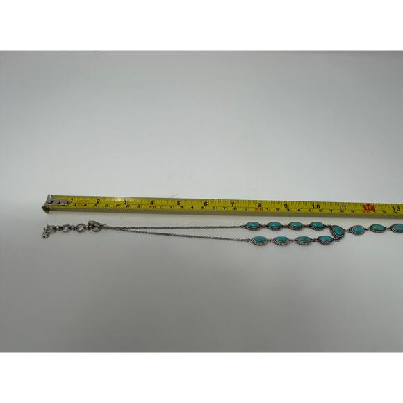 Lucky Brand Silver Tone Y Necklace with Faux Turquoise - Picture 3 of 6